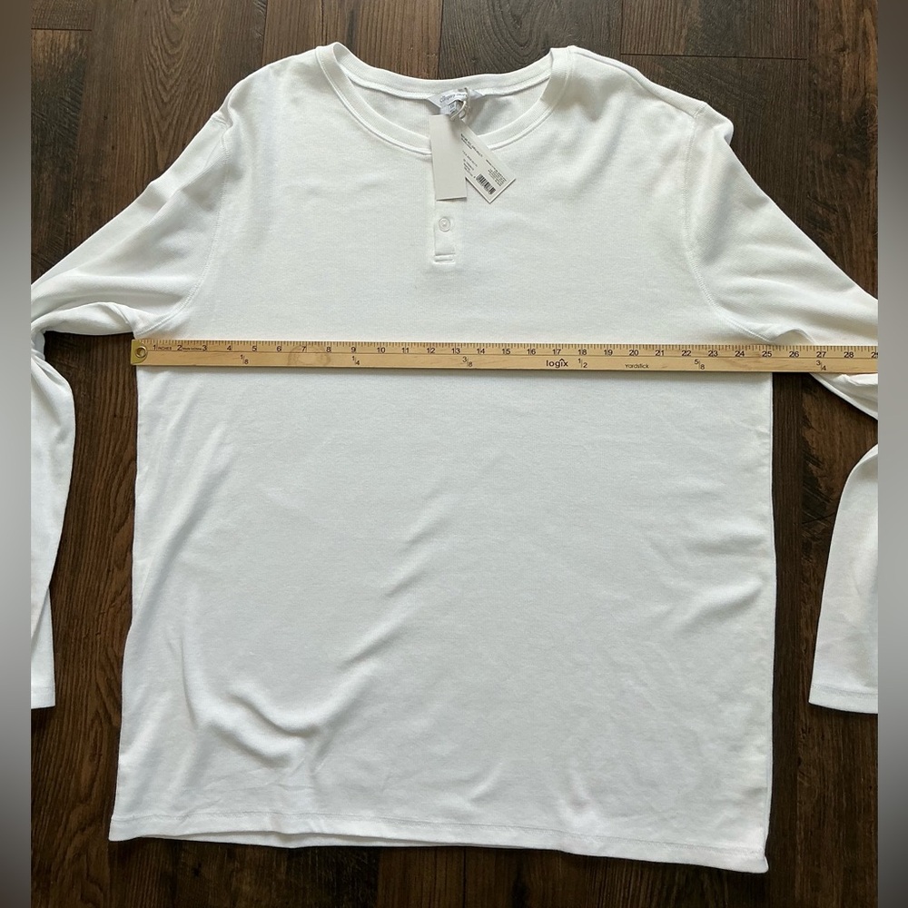 The Company Store Men’s Henley Pajama Top White NWT (Size XXL) - Picture 5 of 7